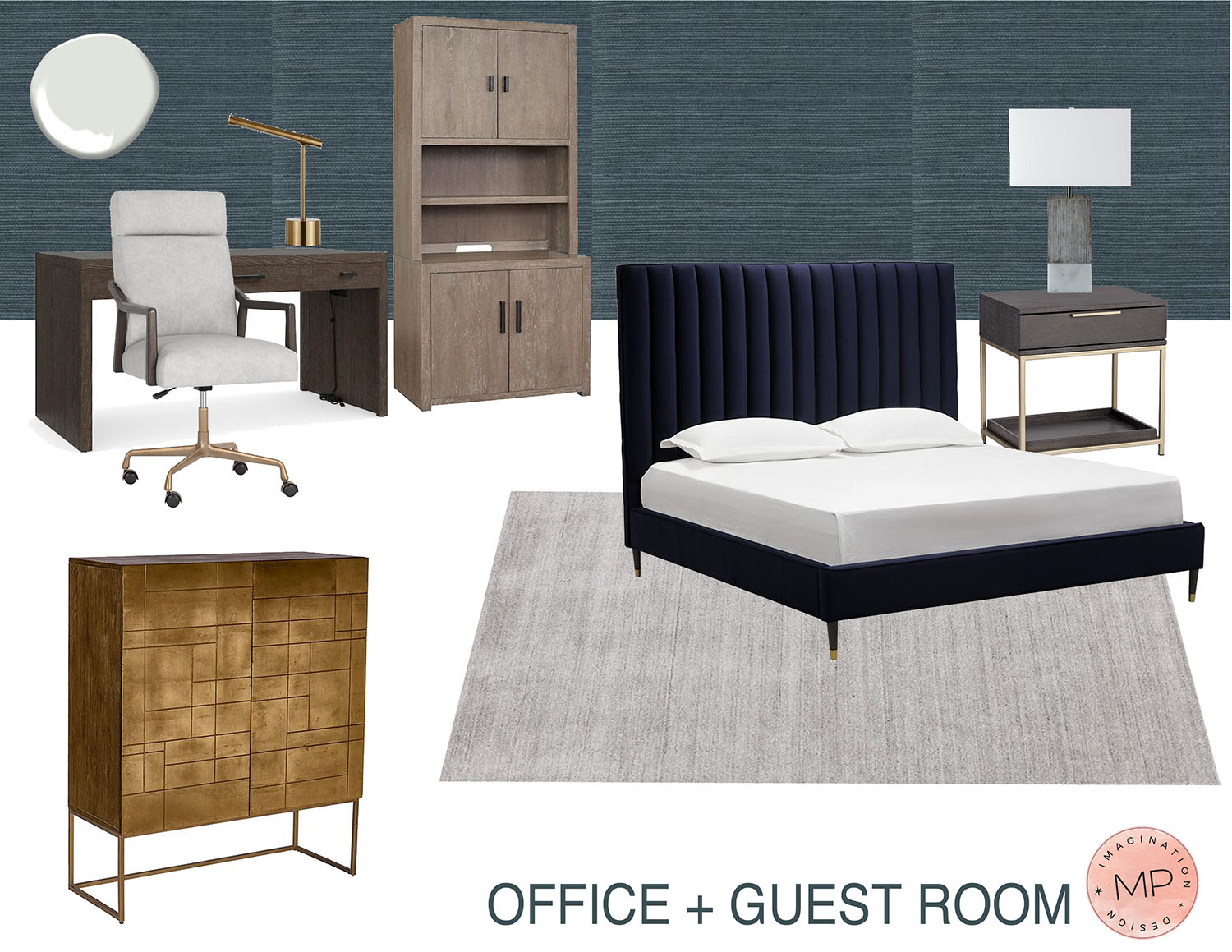 Durant office and guest bedroom concept board